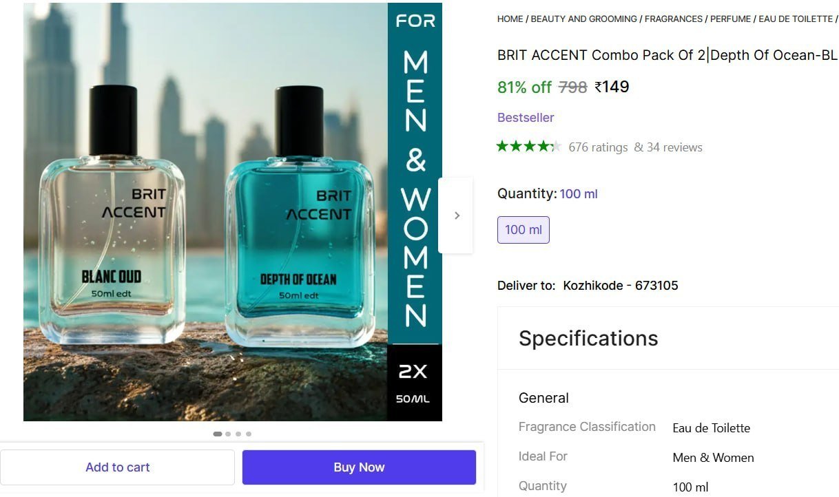 Brit Accent Combo Pack Of 2 Perfume 149