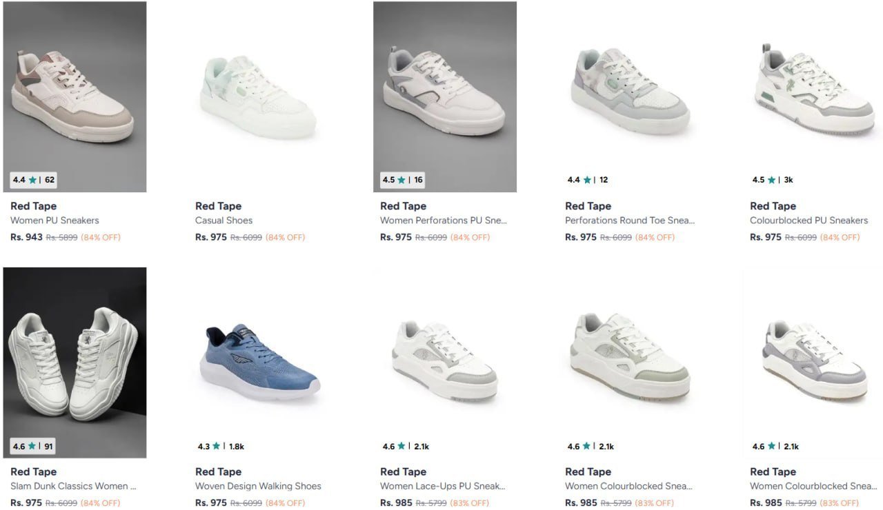 84 On Red Tape Shoes Women Men