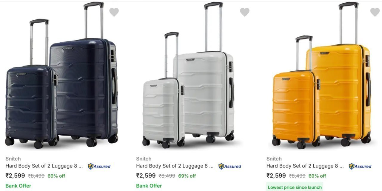 Snitch Luggage Starts 1249 Pack Of 2 3
