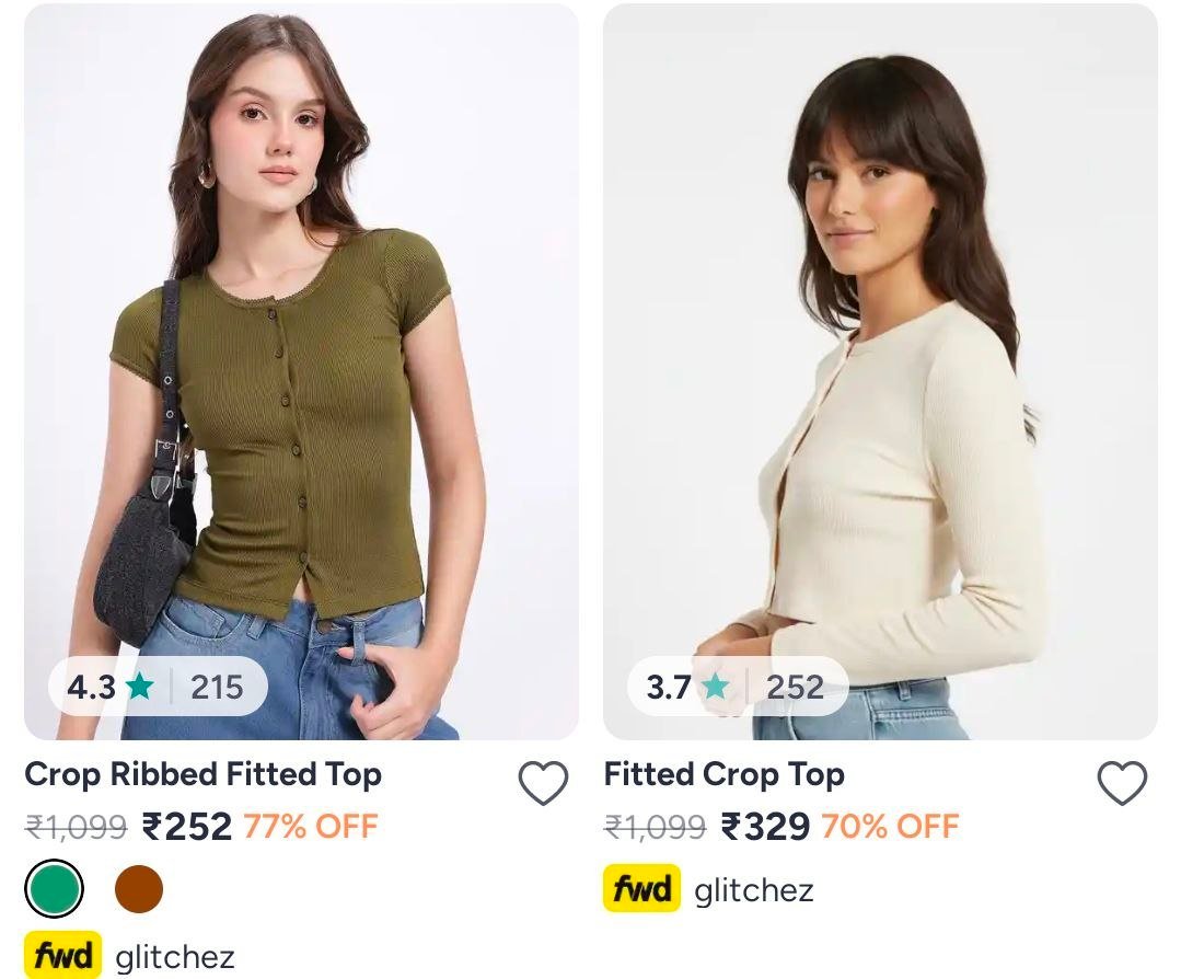 Myntra Tops Under 349- Dresses Under 399- Shirts U