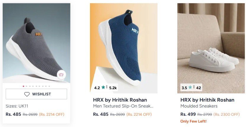 Myntra 85 On Hrx Shoes Men Women