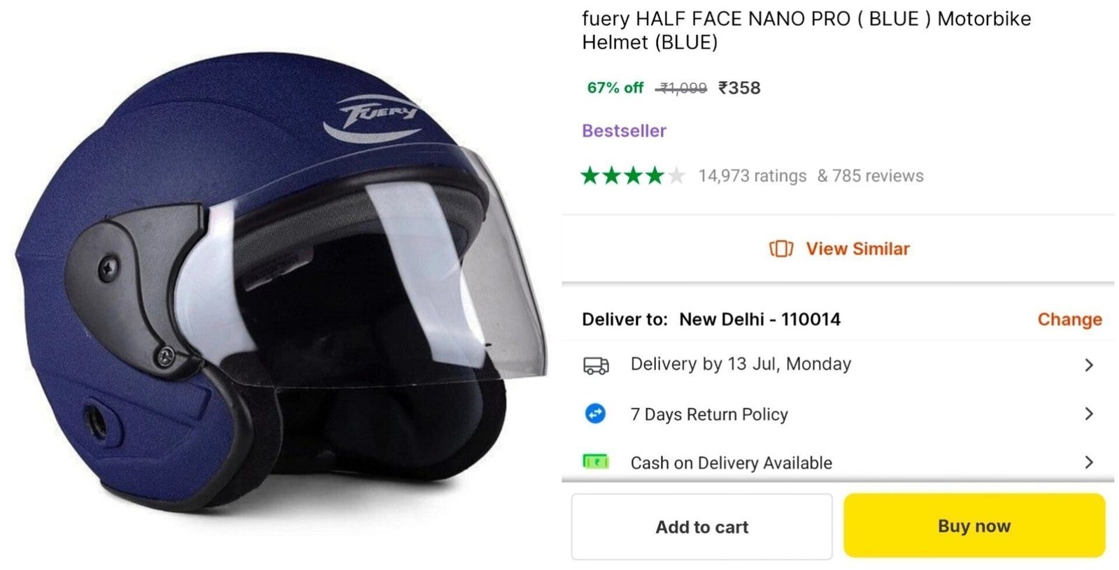 Motorbike Helmet At 358