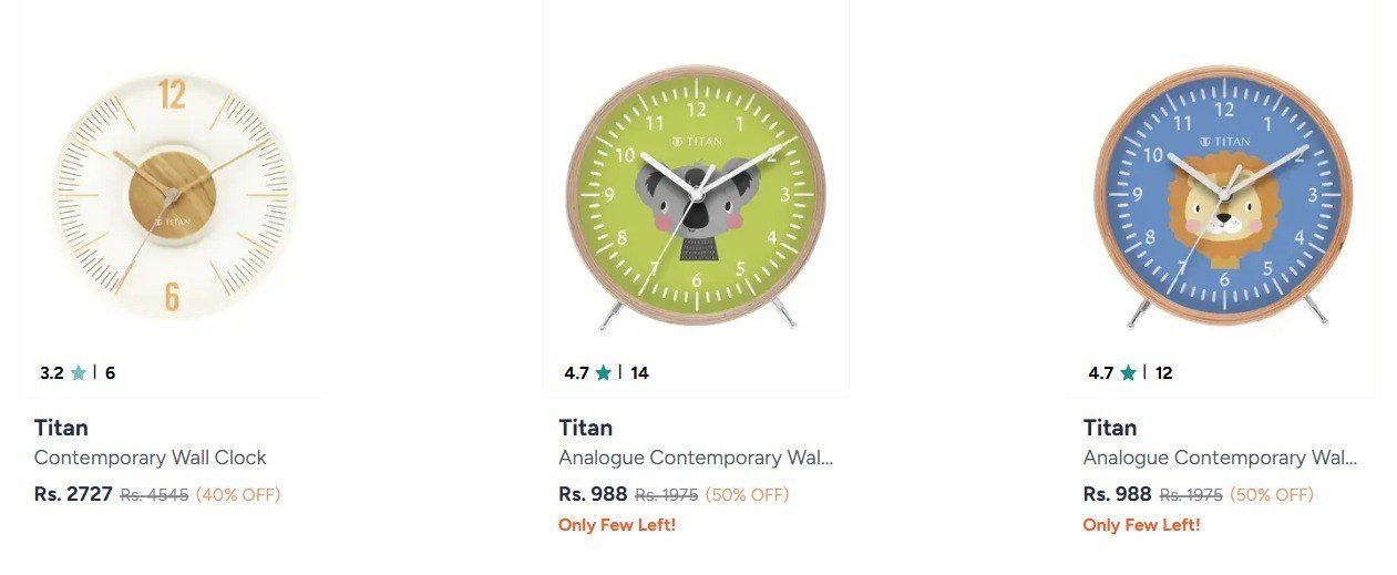 Myntra Titan Wall Clock At Min 40