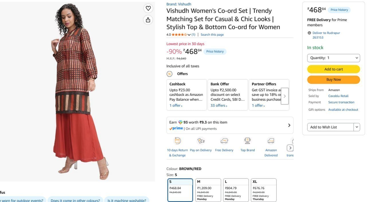 Vishudh Women Co-ord Set 468