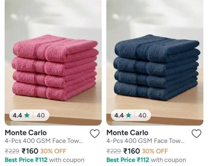 Pack Of 4 Towels 160more
