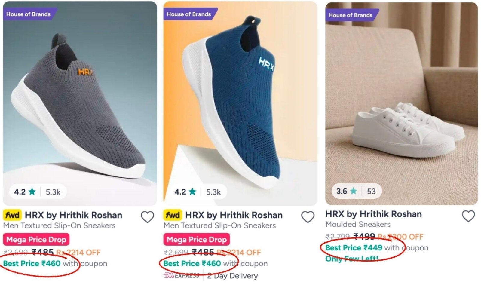 Hrx Sneakers From 460men Women Available In Cart