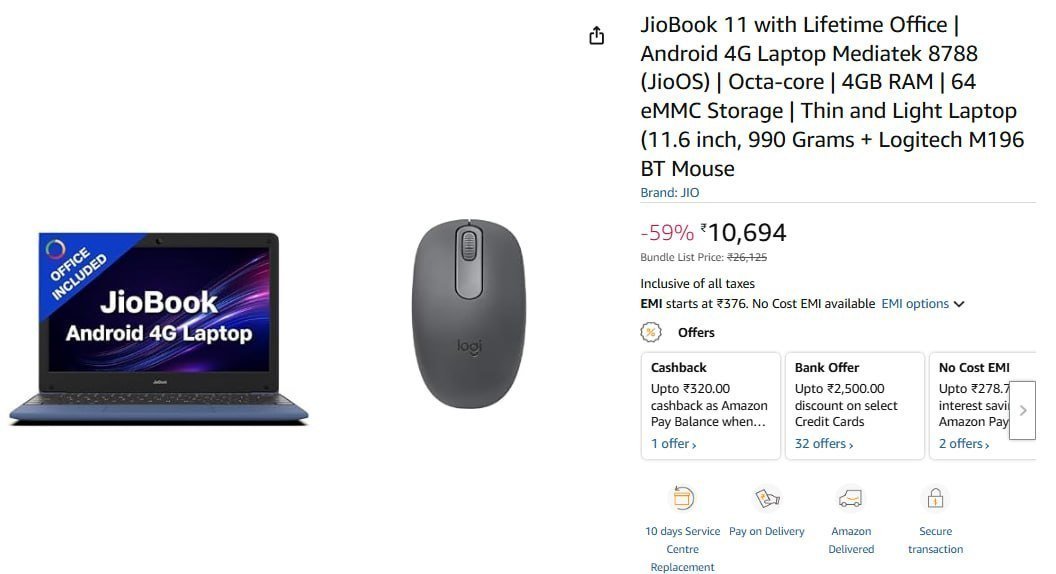 Jiobook 11 Android 4g Laptop 10694