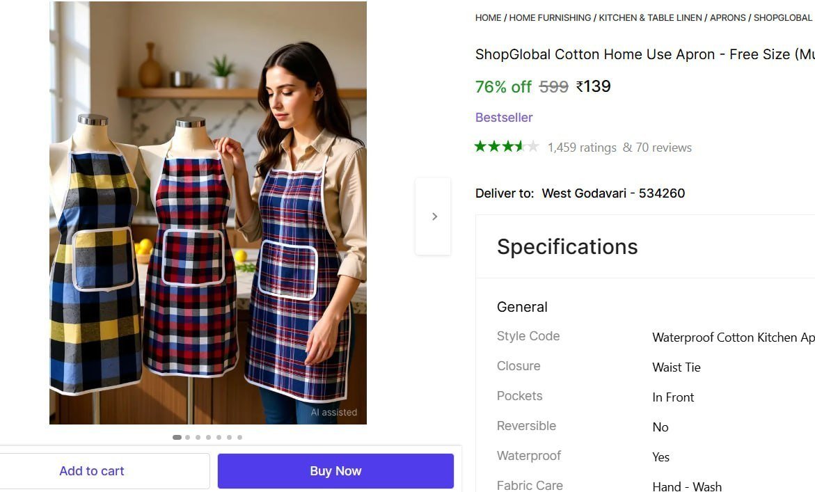 Pack Of 3 Cotton Apron At 139