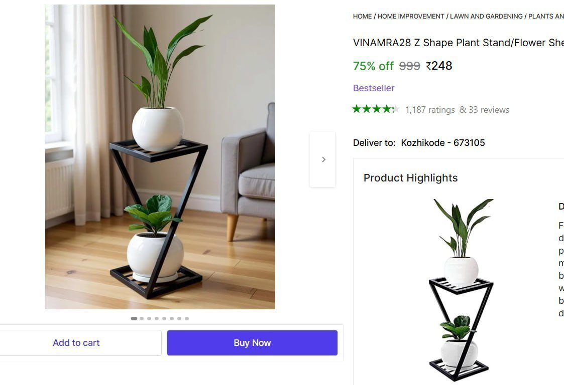 Z Shape Plant Stand 248