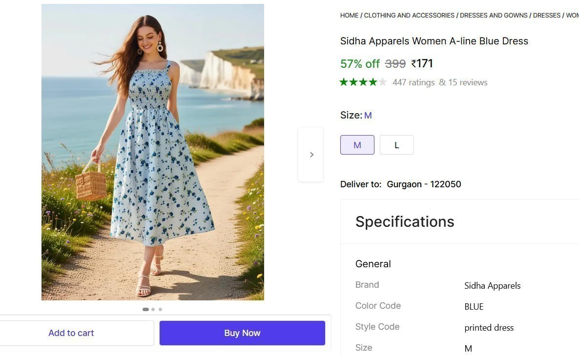 Women A-line Blue Dress 171