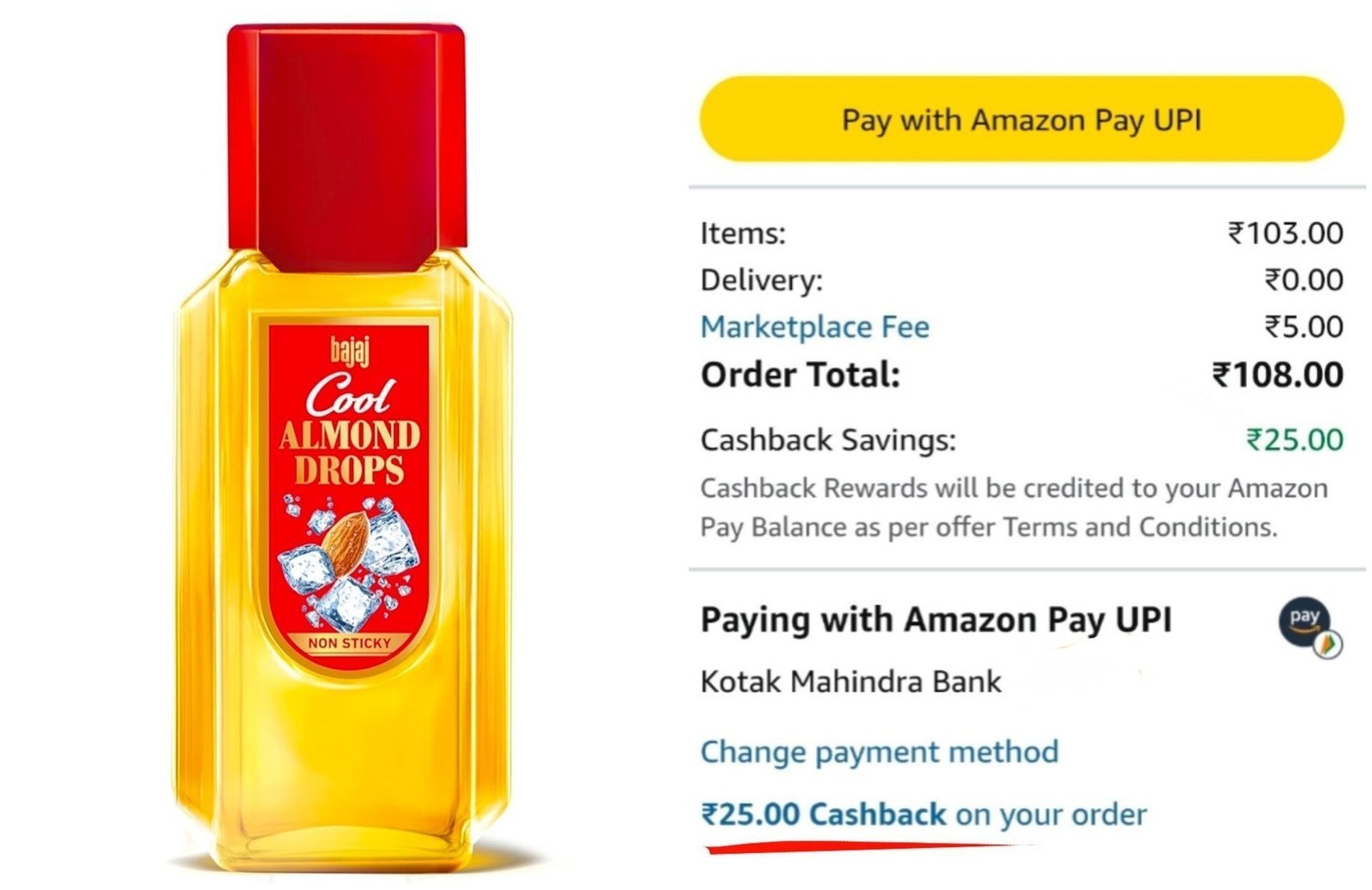 Bajaj Hair Oil - 300ml At 78collect Get 25 Cashbac