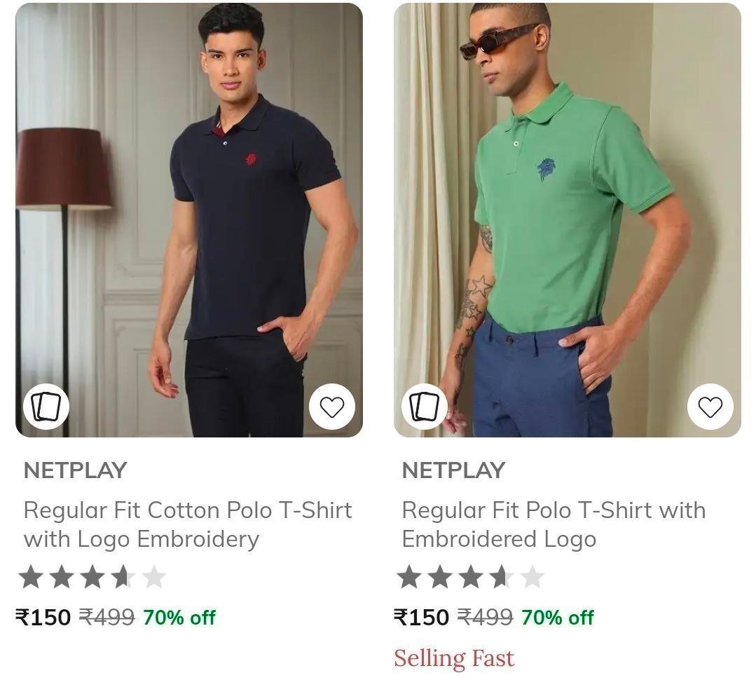 Ajio Loot 70 On Netplay Clothing Polo T-shirts Shi