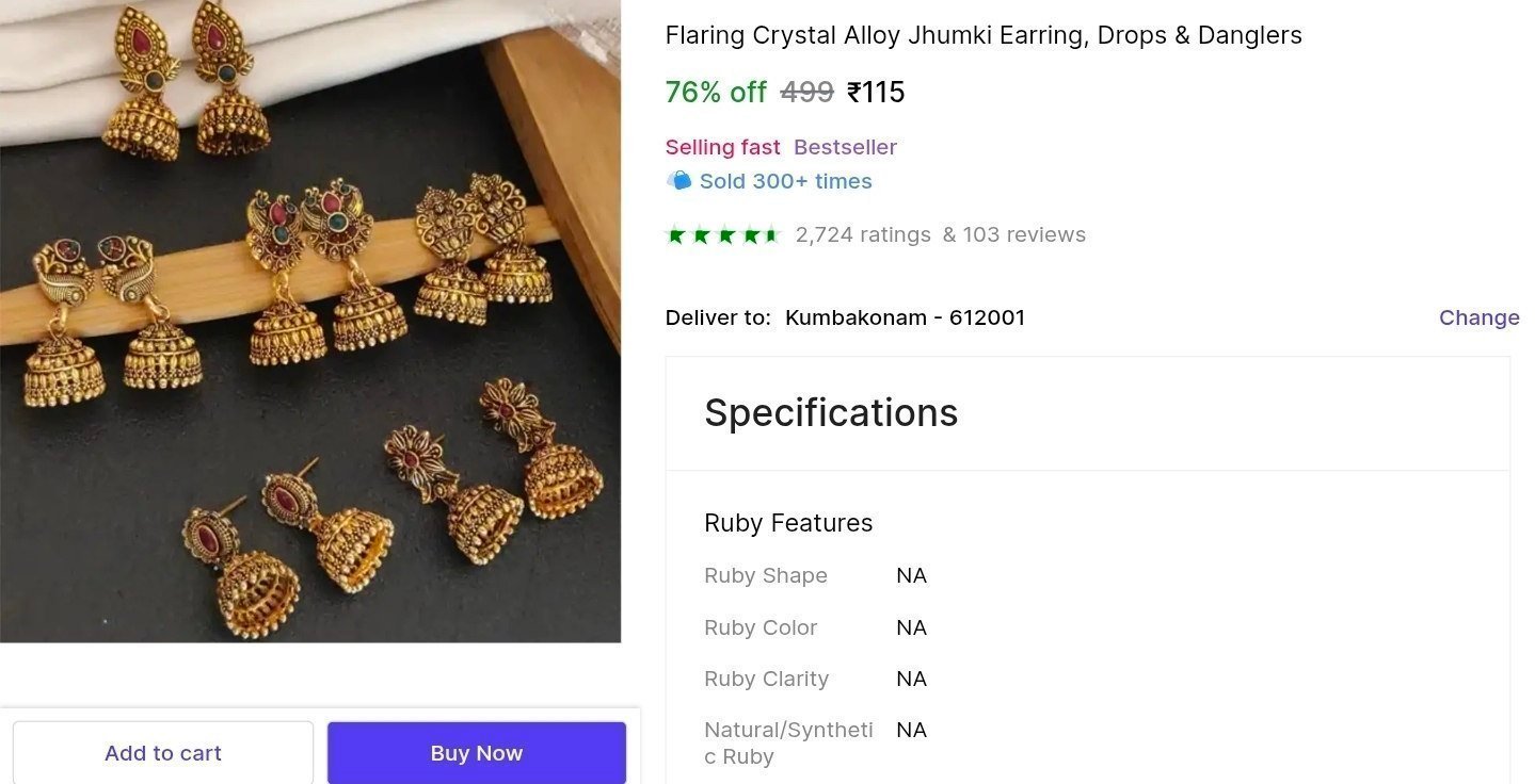 Set Of 6 Earnings At 115
