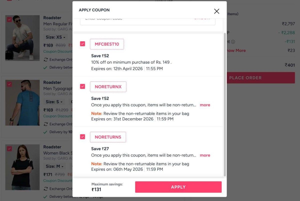 Loot Add 3 Qty Apply All Codemfcbest10noreturns5noreturnsx