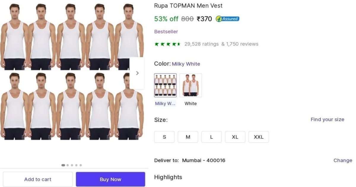 Rupa Topman Vest (10 Pcs) At 370just 37 Vest