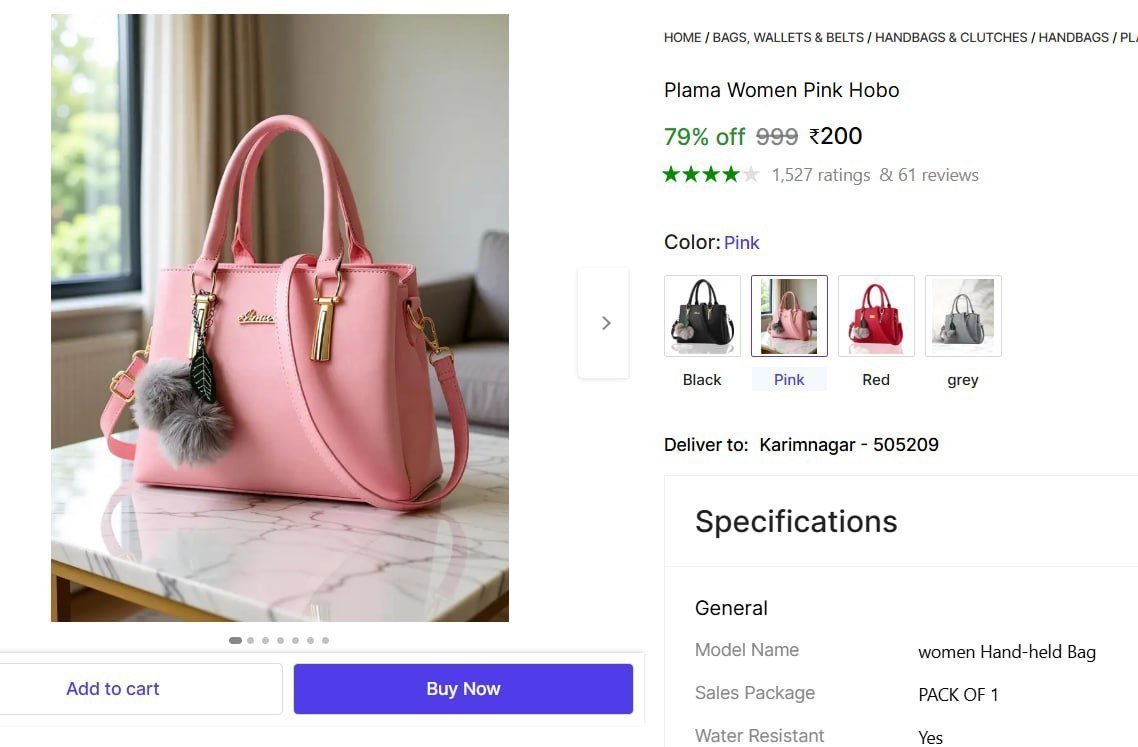 Plama Women Pink Hobo 200