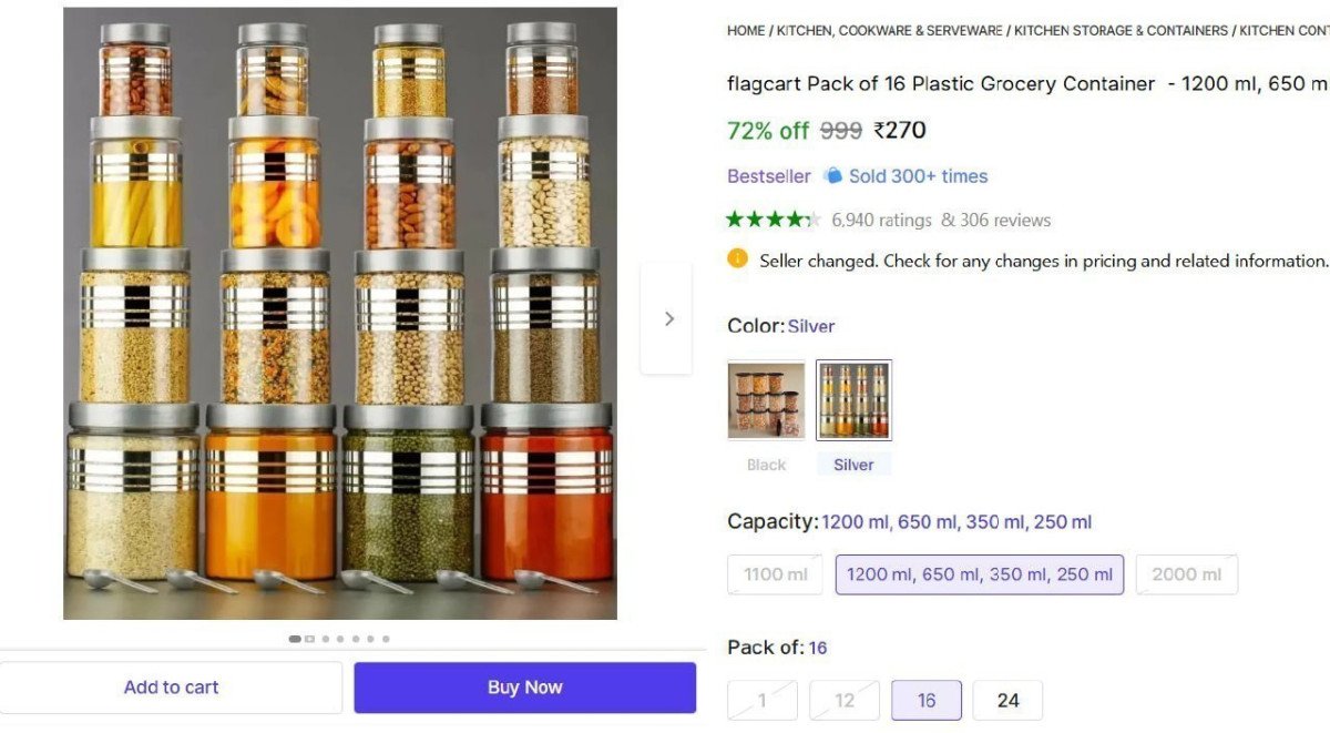 Pack Of 16 Grocery Container 270