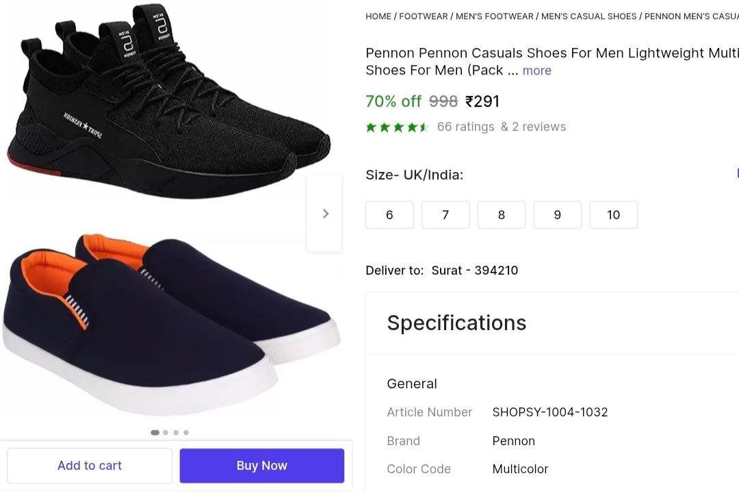 🔥Men's Casual Shoes (Pack of 2) @ ₹291

🔗