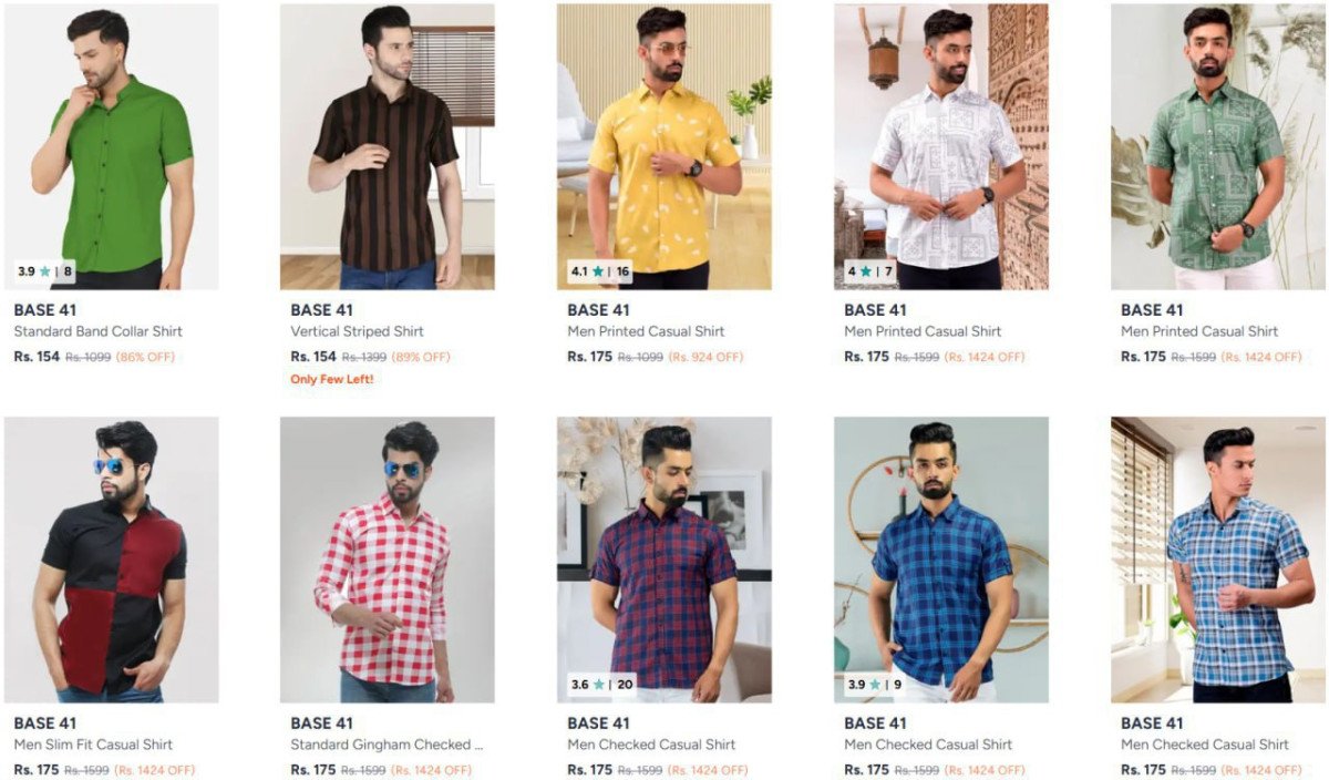 Men's Shirt From ₹154