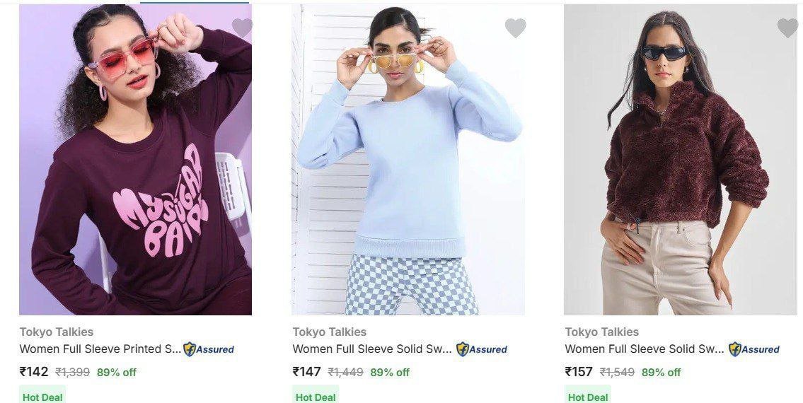 Flipkart Loot : Upto 89% Off Tokyo Talkies Women's Clothing.

Sweatshirt :      
Jacket :     
Dresses :      
Jeans :      
Trousers :      
Blazers :      
Jumpsuits :