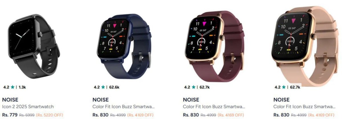 Noise BT Calling Smartwatch Starts @  ₹779.