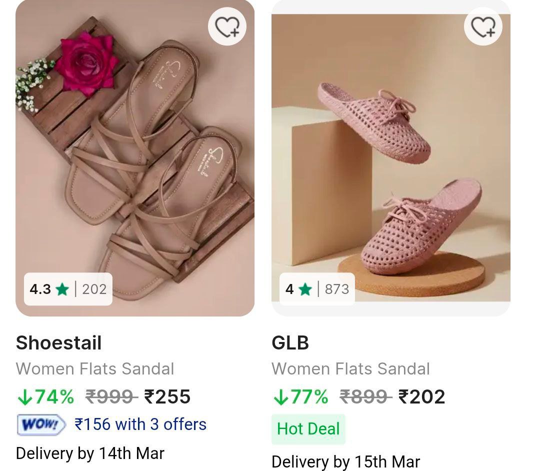 Flipkart | Women's Footwear Collection Loot Sale

Women's Shoes Under ₹499


Women's Heels Under ₹499


Women's Flats Under ₹299


Women's Slippers From ₹184


Women's Sandals Under ₹499