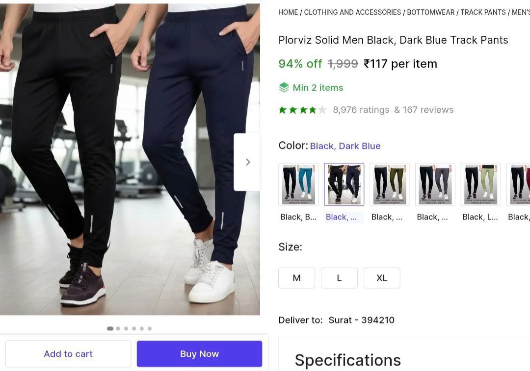 🔥 Men's Track Pants @ ₹117 

🔗 

✔️ Min Buy 2 Qnty...