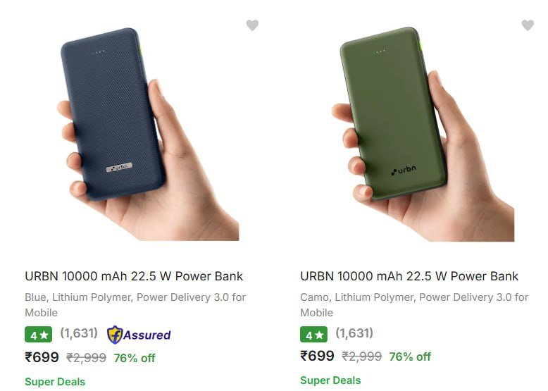 Urbn Powerbanks Starts Rs.699