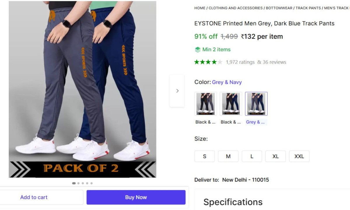 Men's Printed Track Pants @ ₹132

 

Min Buy - 2