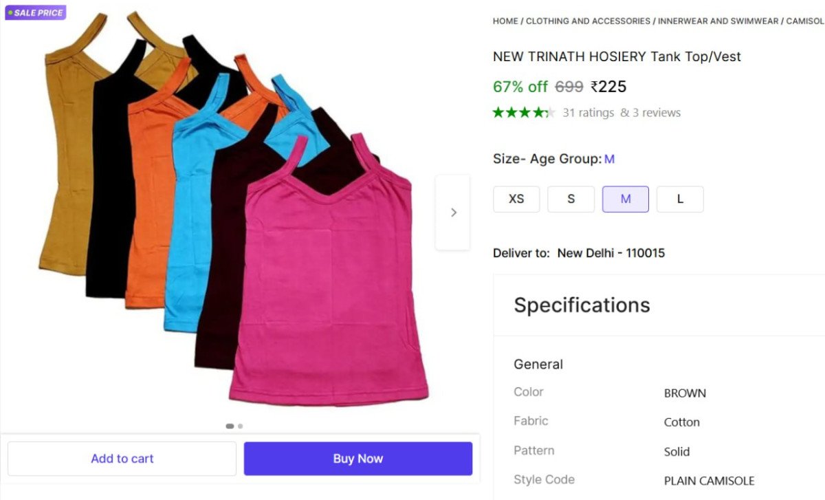 🔥  Women Vest (Pack Of 6) ₹225

🔗