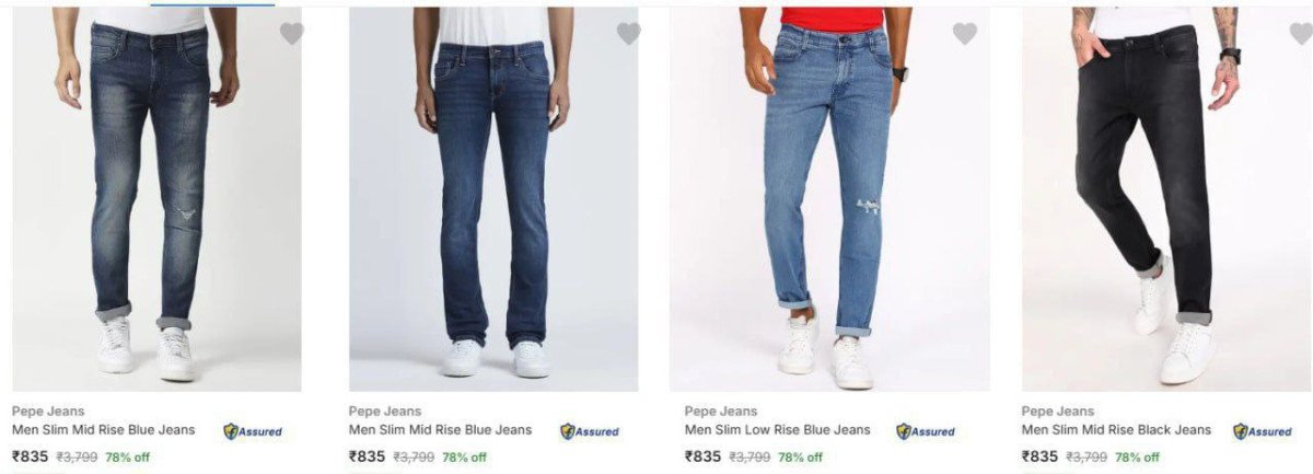 Flipkart | Branded Men's Jeans Upto 70%-80% Off

PEPE JEANS 
SPYKAR 
WRANGLER 
LEE 
MUFTI 
UCB 
WROGN 
Roadster