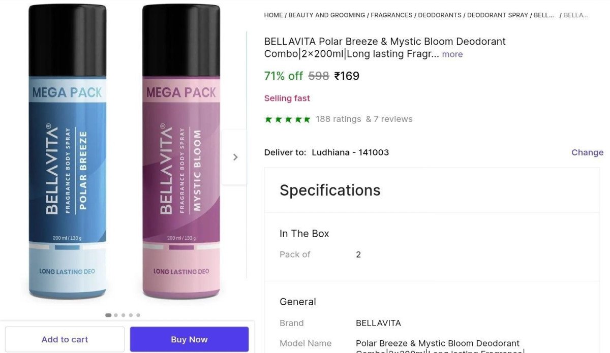 🔥Bellavita Deodorant Combo at ₹169

👉