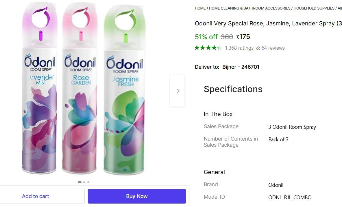 🔥  Odonil Room Freshener (3 x 171 ml) @ ₹175

🔗