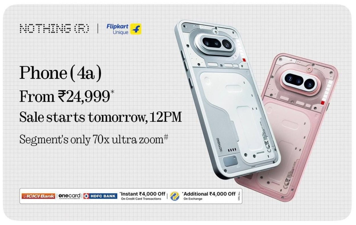 ✅ Nothing Phone (4a) series has arrived.

Sale starts tomo