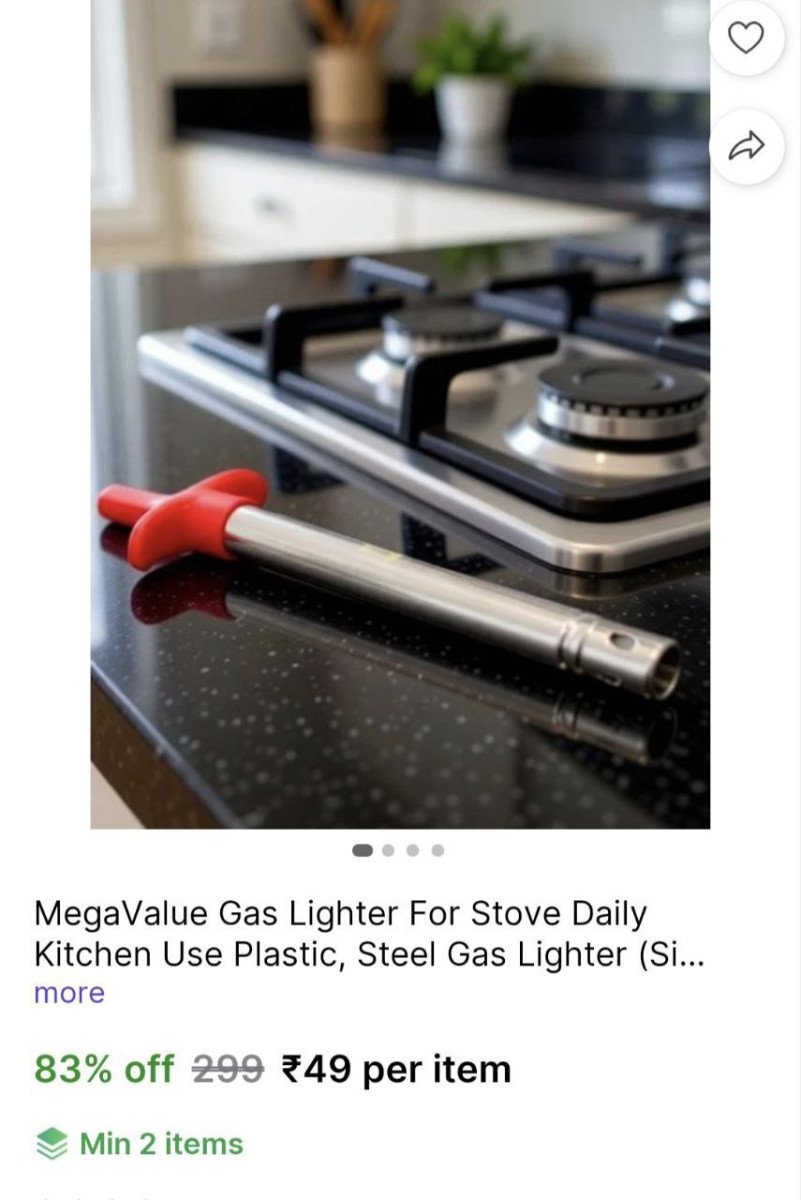 🔥 Gas Lighter @ ₹49

🛒 

Minimum Qnty 2