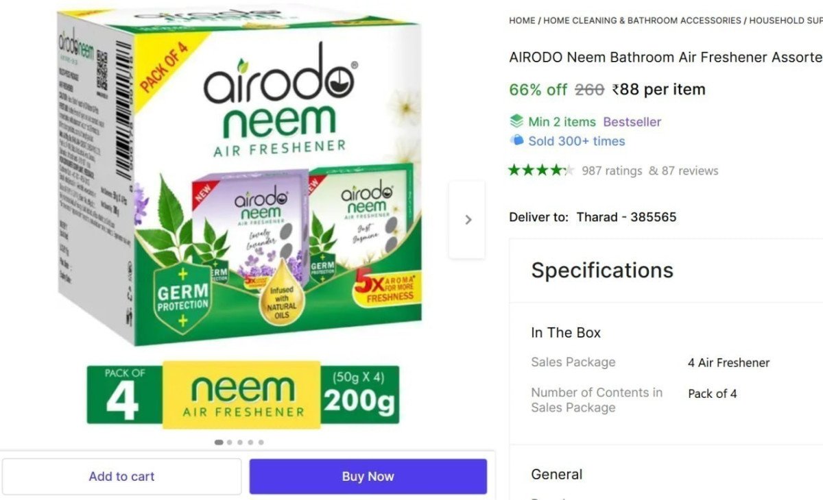 Neem Air Freshener 4 88min Buy 2 Qnty – Best Price in India