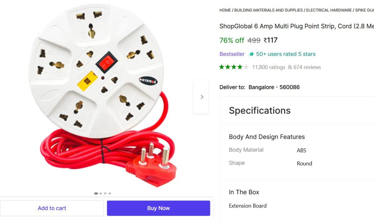 🔥  7  Socket Extension Board @ ₹117

🔗