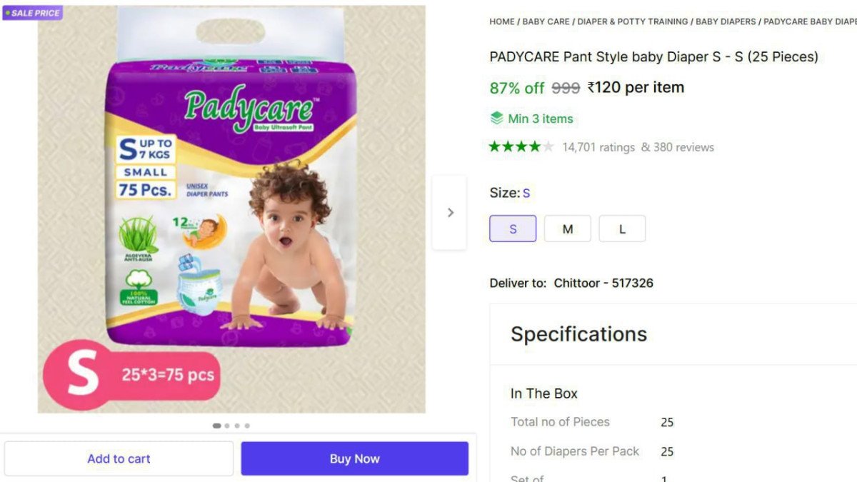 🔥  Baby Diaper Pants (S, 75 Pcs) @ ₹120

🔗 
🔗 
🔗 

More - 🔗 

Check Min Buy Quantity