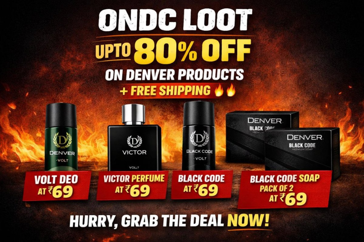ONDC Loot : Upto 80 % Off On Denver Products + Free Shipping