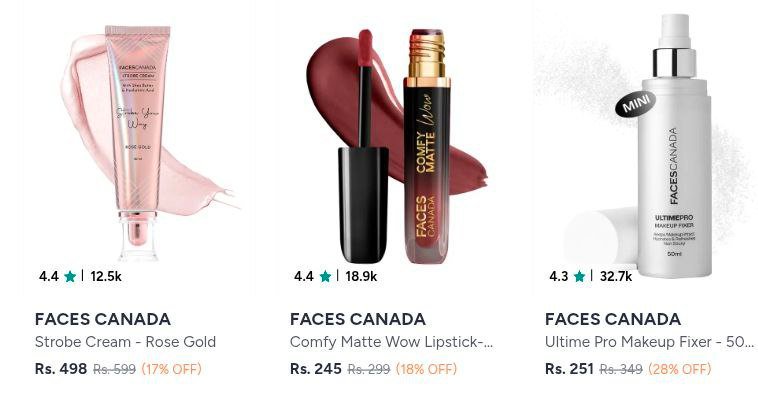 Myntra | Faces Canada - Up To 40% Off for 1 Hr