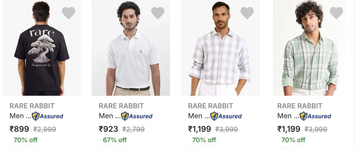 Upto 70% Off On Rare Rabbit Men's Clothing.