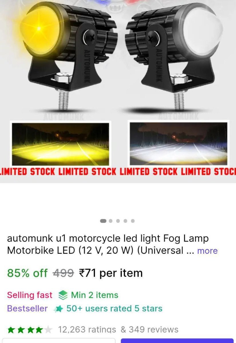 🔥Bike Fog lights @71

👉

◼️Minimum Buy 2 Quantity 