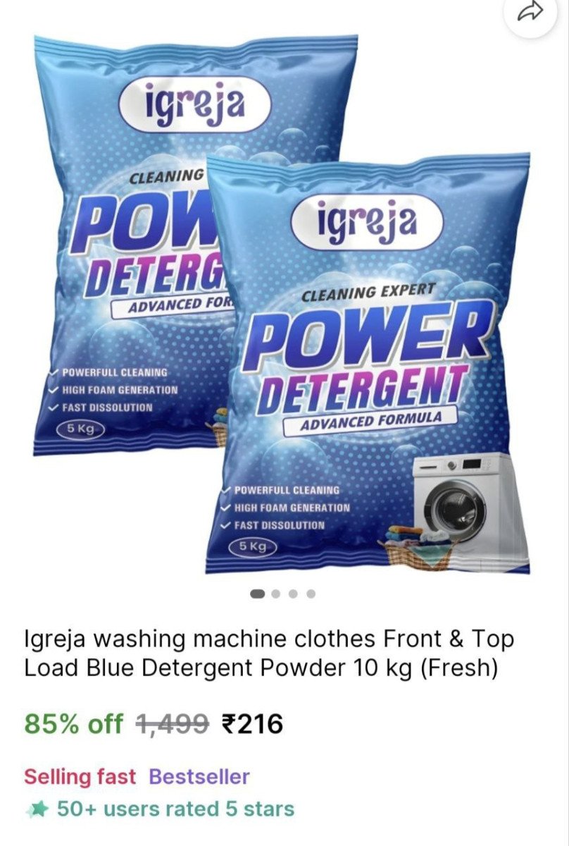 🔥Detergent Powder 10 kg @ ₹216

🔗