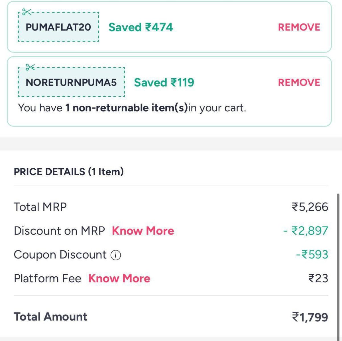 .

Puma Track Jacket 🔥
1,799₹



Coupon : PUMAFLAT20 & 