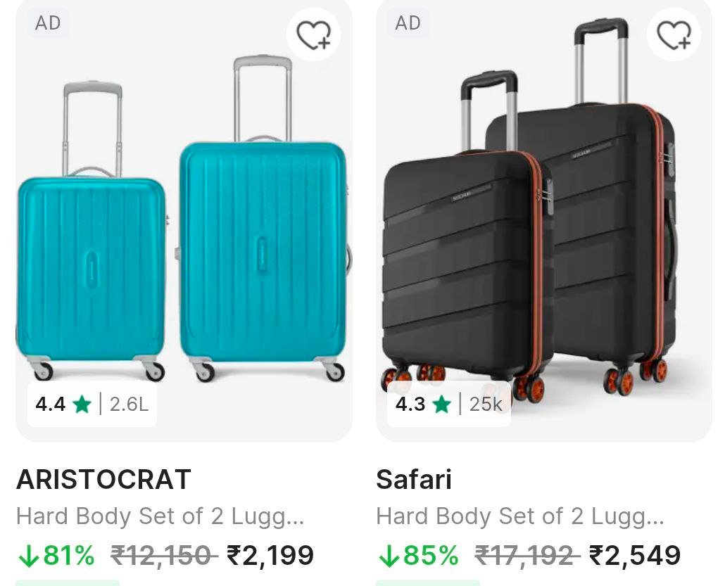 Flipkart | TROLLEY SETS 
🔥 Starting from Rs. 2399 only + 