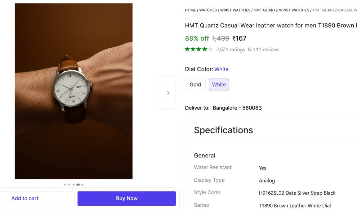 🔥  HMT Analog Watch For Men @ ₹167

🔗