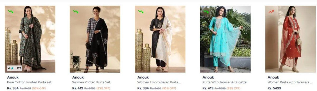 Upto 93% Off - Anouk Women Dress

Starting Rs.384