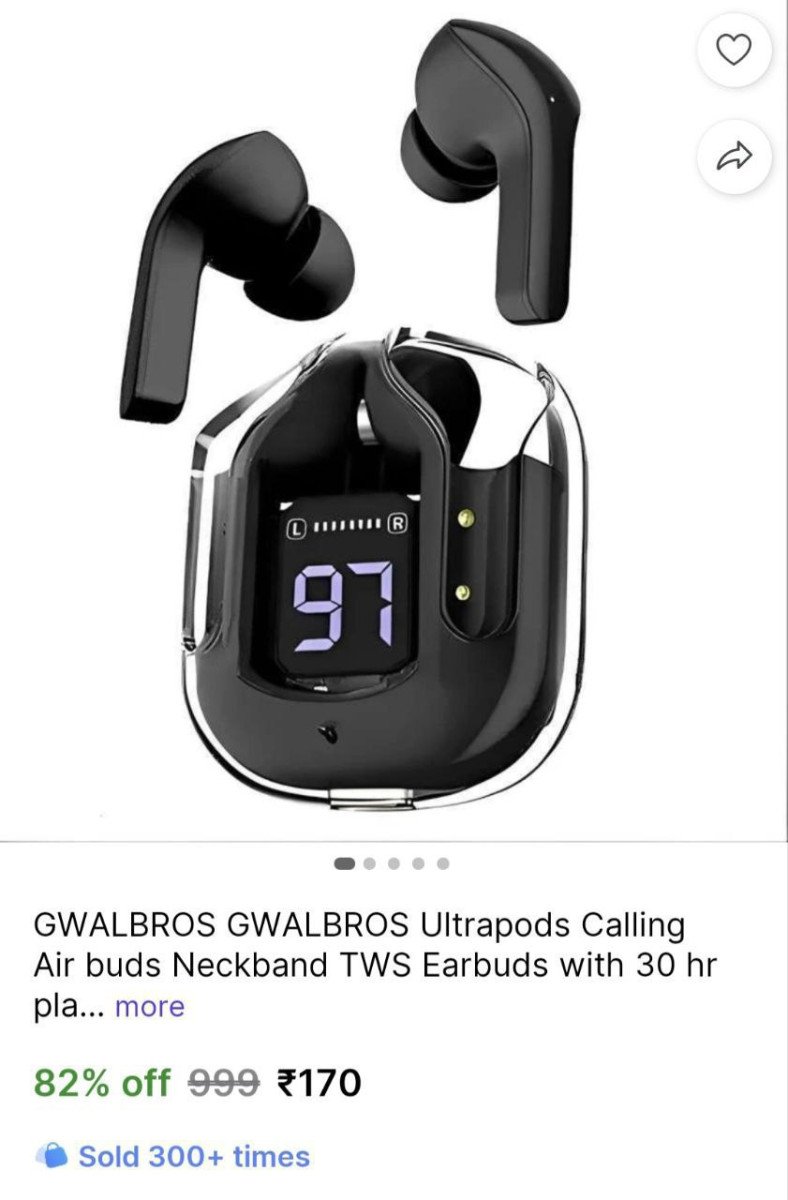🔥 Ultrapods Calling Air Buds at ₹170

🔗