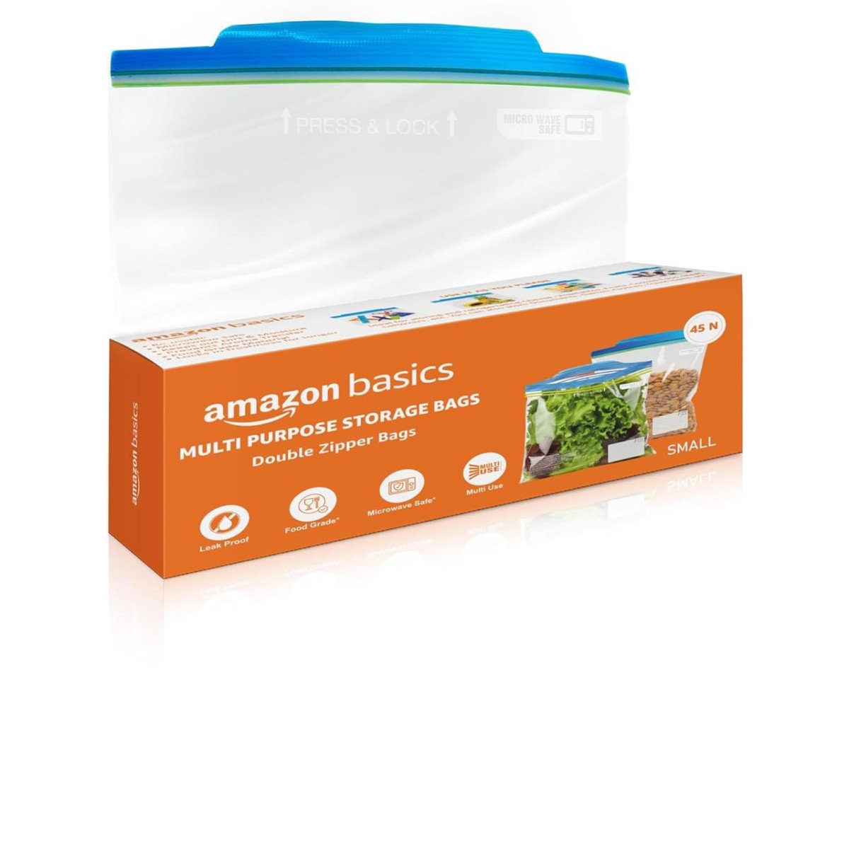 🔥🔥Amazon Basics - Multipurpose Zip Lock Storage Bags |