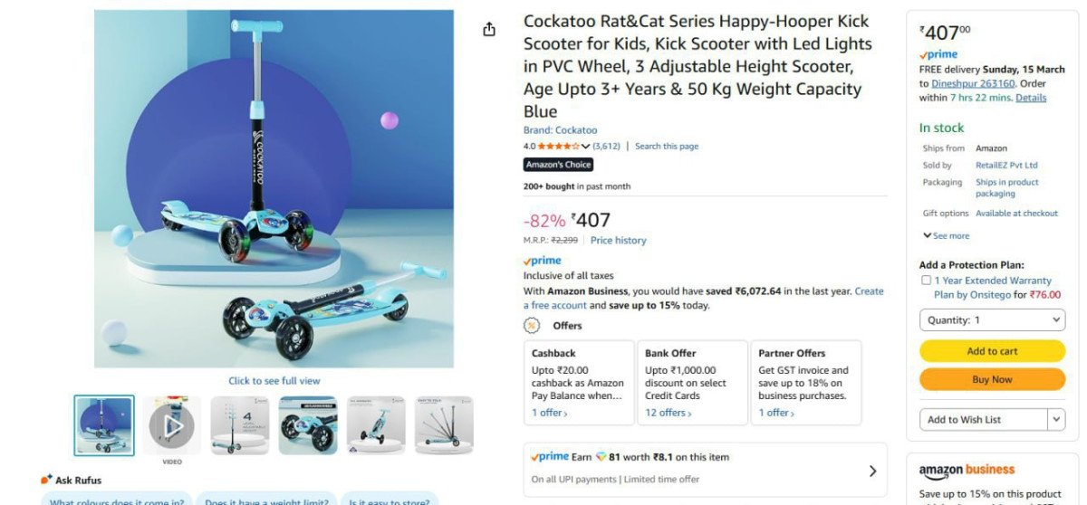 Loot : Cockatoo Kick Scooter @407